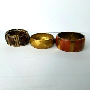 Set of 3 Brass Bracelets